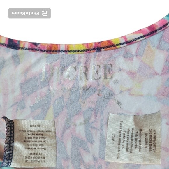 DECREE COLORFUL PINK CROPPED TEE - XL - Picture 5 of 8